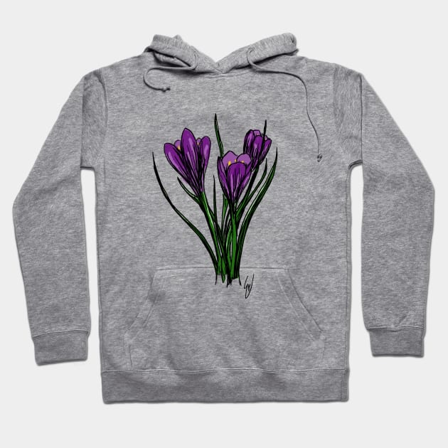 Spring Crocus Hoodie by themanyartsofknight